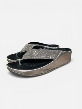 FitFlop Crystall Flip Flop in Pewter Women's Size 7